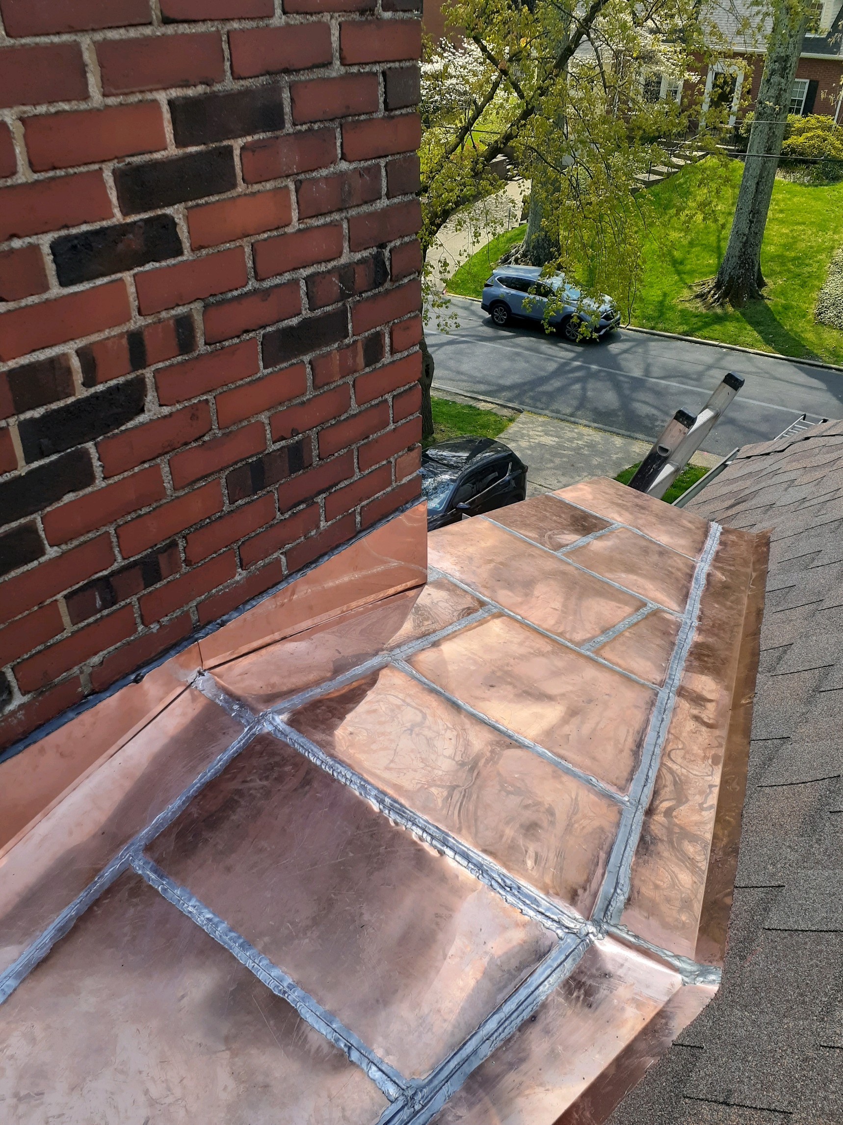 Copper Roof with Asphalt
