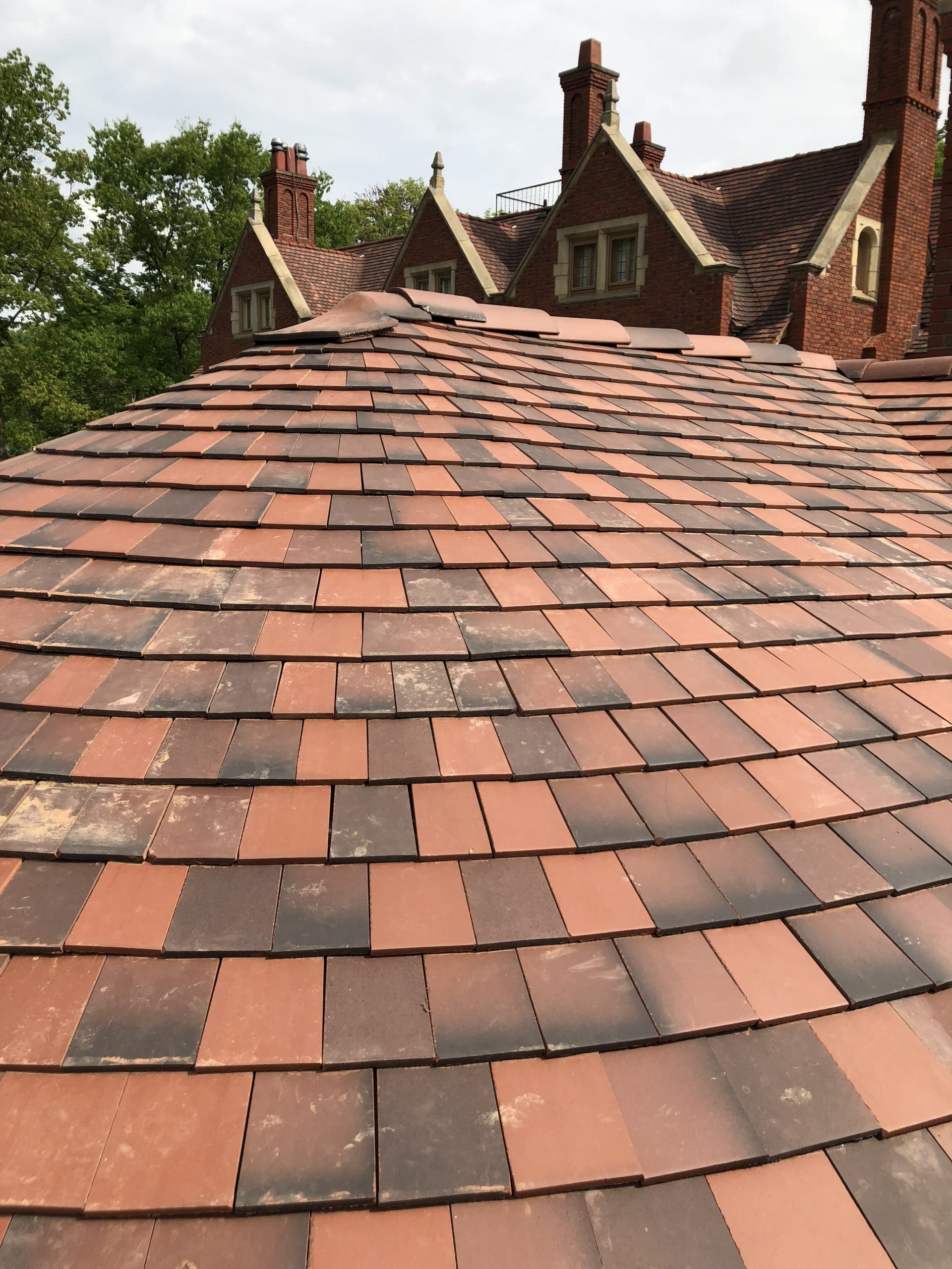 Tile Roof w Copper Gutters