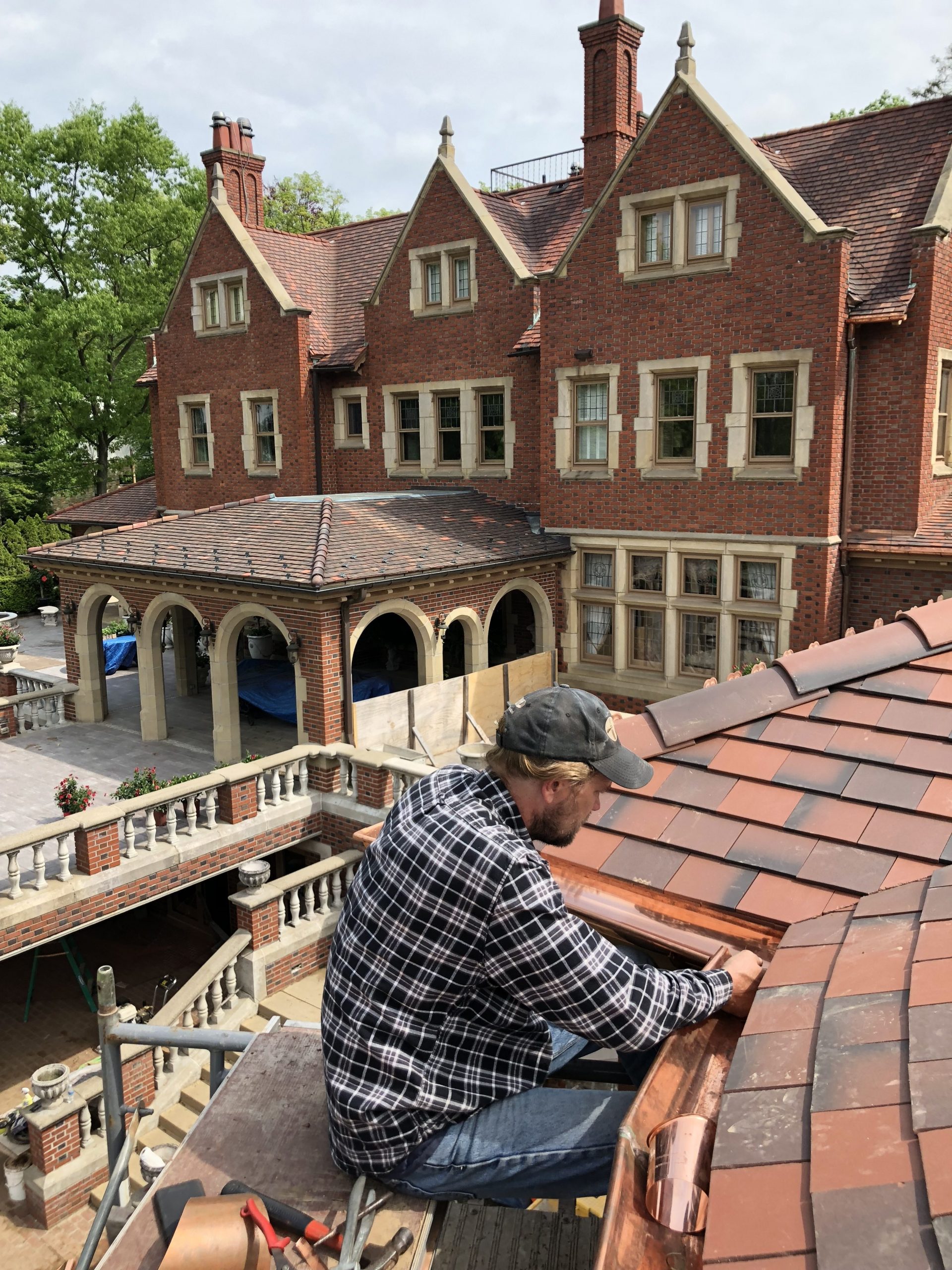 Historic tile roofing restored by RickJohn Roofing